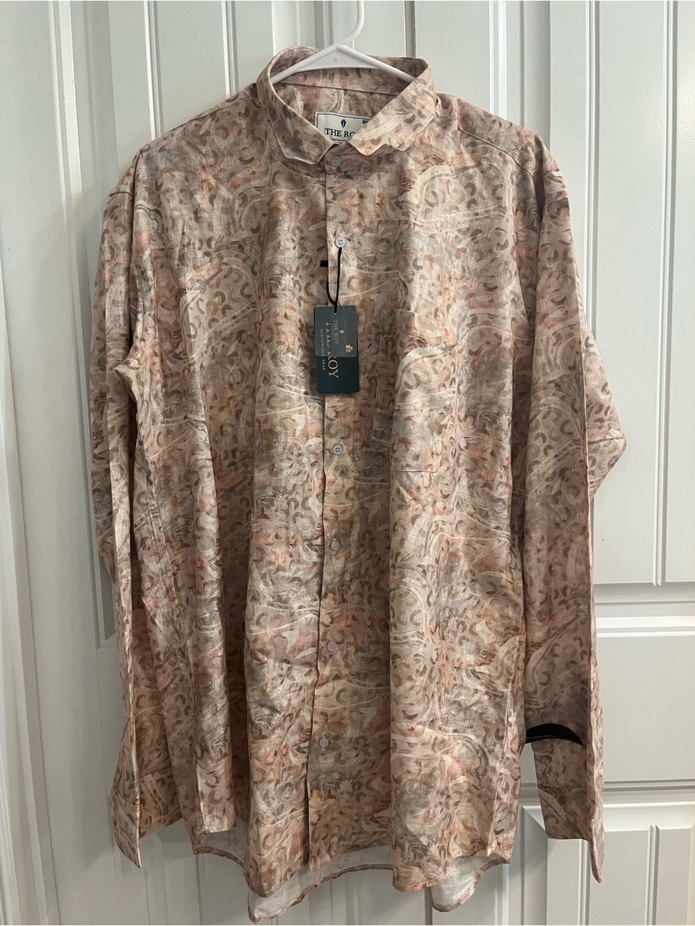 The Roy Men's Button-Up Shirt in Beige XXL